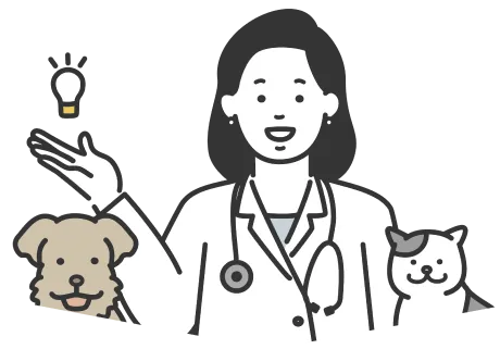 獣医師とペットのイラスト