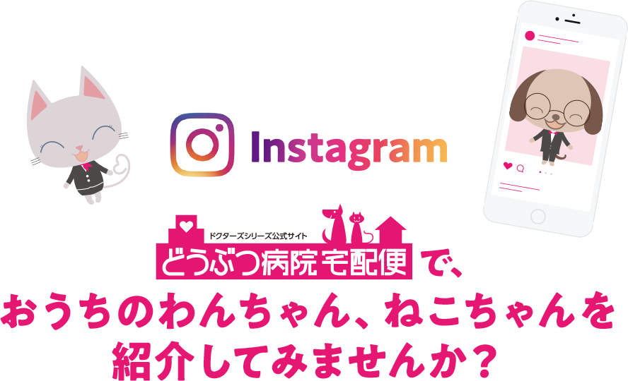 Instagram ドクターシリーズ公式サイト どうぶつ病院宅配便で、おうちのわんちゃん、ねこちゃんを紹介してみませんか？
